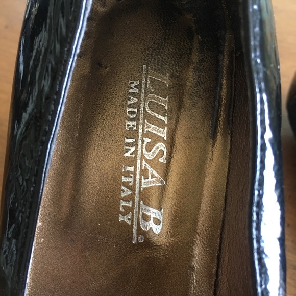 Luisa B Patent Leather wedge heels black Sz 38 - Picture 8 of 8